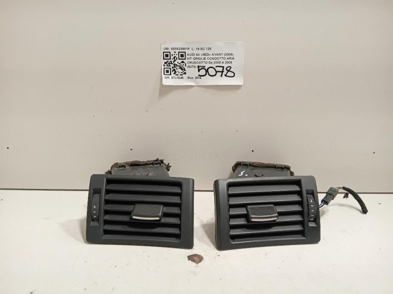 KIT Griglie Condotto ARIA Cruscotto 8E0820901F Audi A4 8ED Avant 2005
