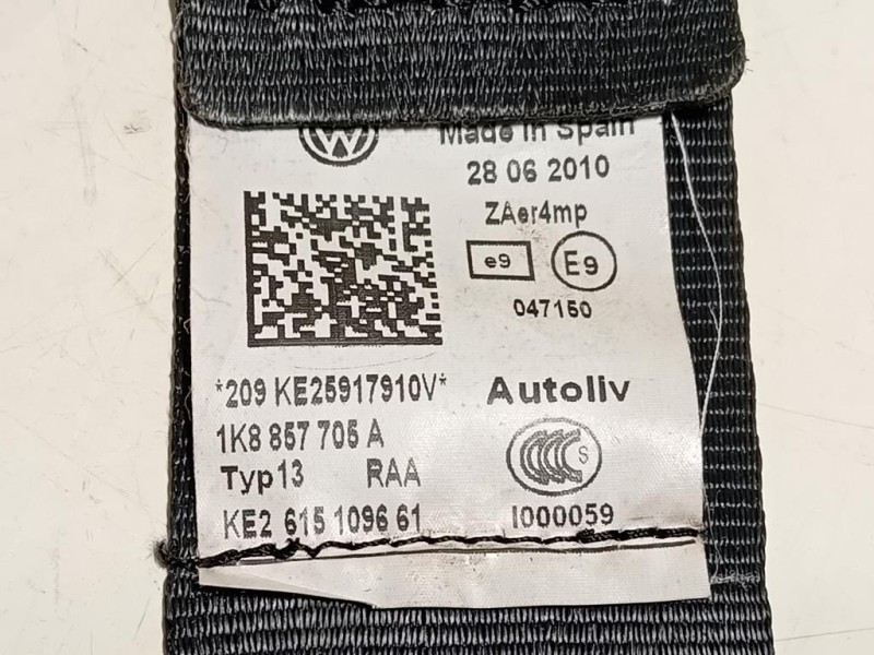 Cintura DI Sicurezza Sedile ANT SX 6047614 Volkswagen Scirocco III 2009