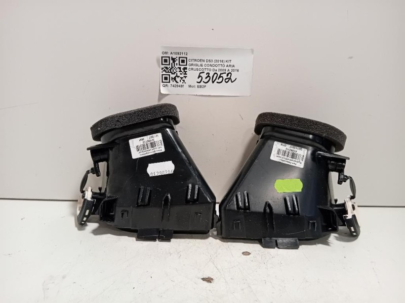 KIT Griglie Condotto ARIA Cruscotto A1092112 Citroen DS3 2016
