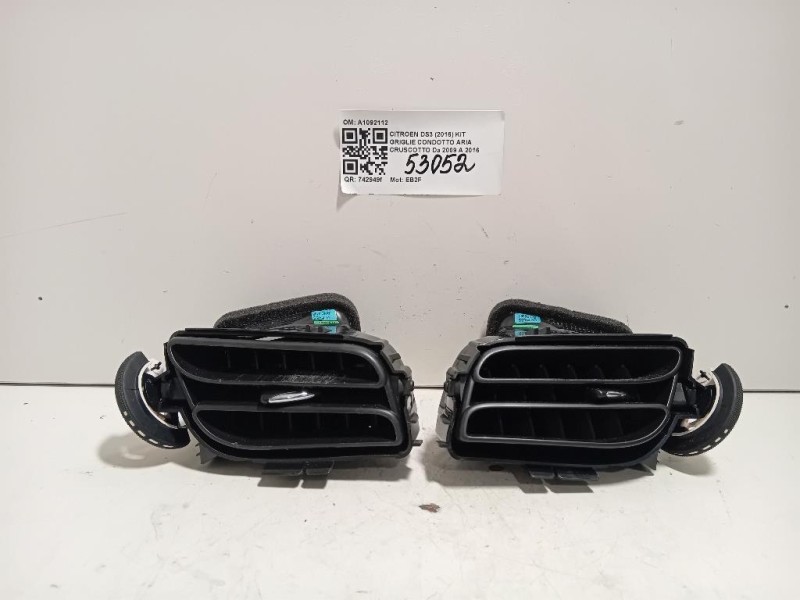 KIT Griglie Condotto ARIA Cruscotto A1092112 Citroen DS3 2016