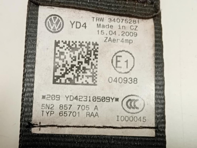 Cintura DI Sicurezza Sedile ANT SX 5N2 857 705 A Volkswagen Tiguan I 2011