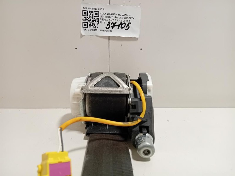 Cintura DI Sicurezza Sedile ANT SX 5N2 857 705 A Volkswagen Tiguan I 2011