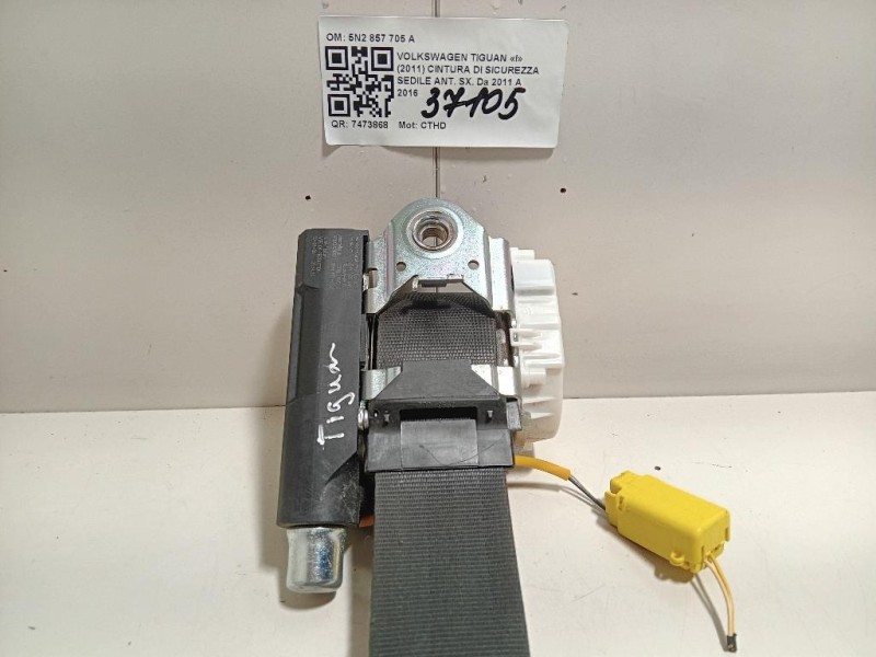 Cintura DI Sicurezza Sedile ANT SX 5N2 857 705 A Volkswagen Tiguan I 2011