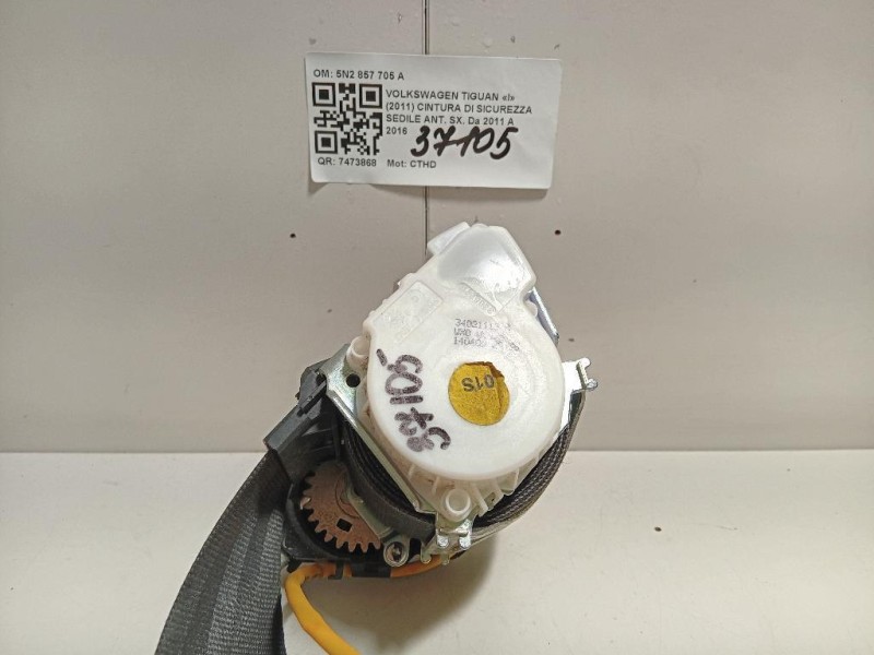 Cintura DI Sicurezza Sedile ANT SX 5N2 857 705 A Volkswagen Tiguan I 2011