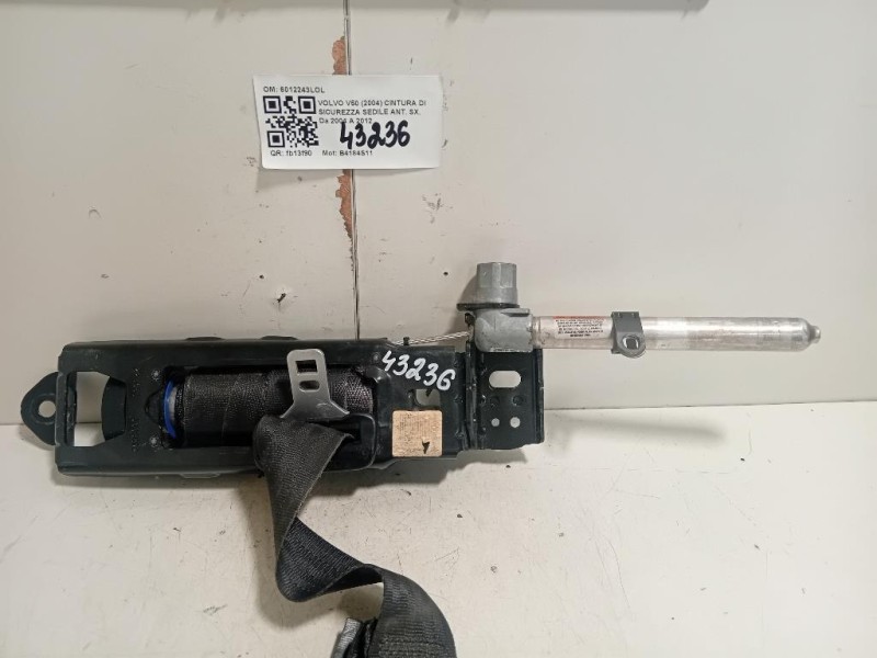Cintura DI Sicurezza Sedile ANT SX 6012243LOL Volvo V50 2004