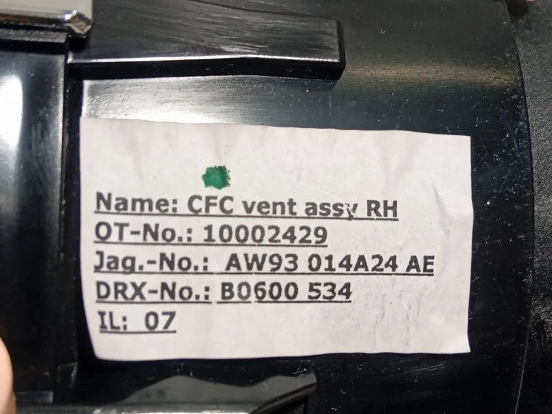 KIT Griglie Condotto ARIA Cruscotto AW93-014A24-AE Jaguar XJ8 X408 2003