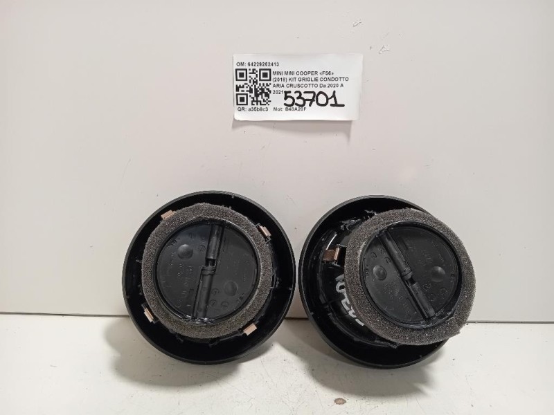 KIT Griglie Condotto ARIA Cruscotto 64229262413 Mini MINI Cooper F56 2018
