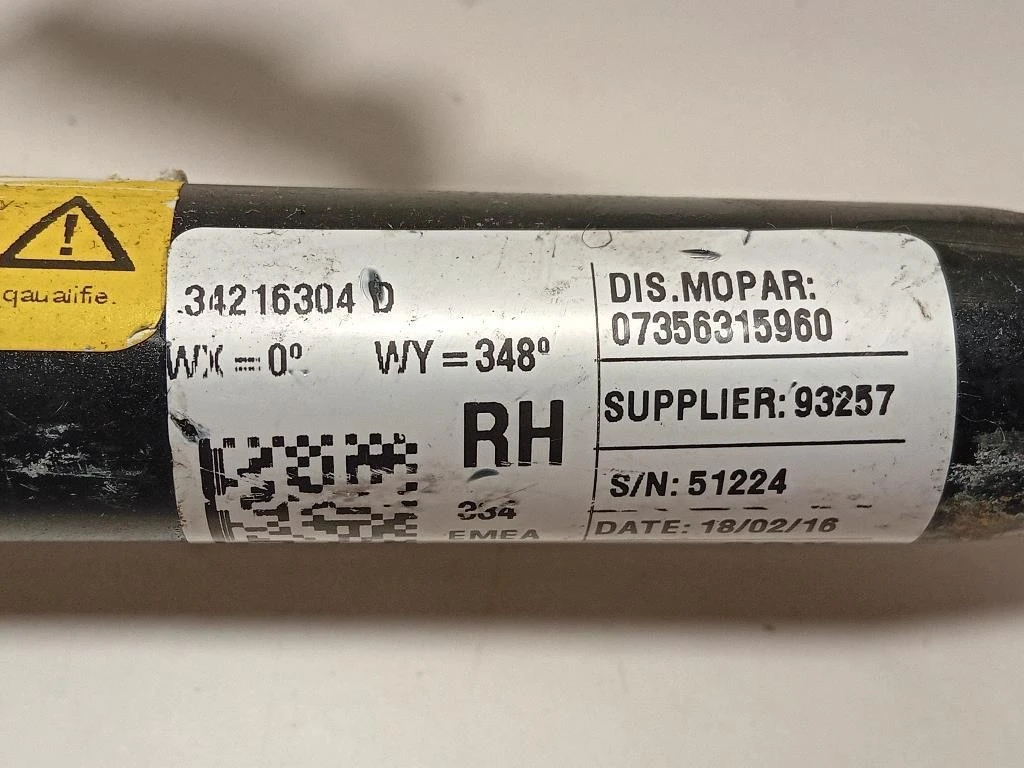 Cintura DI Sicurezza Sedile POST DX 34100206B Fiat 500X 2015