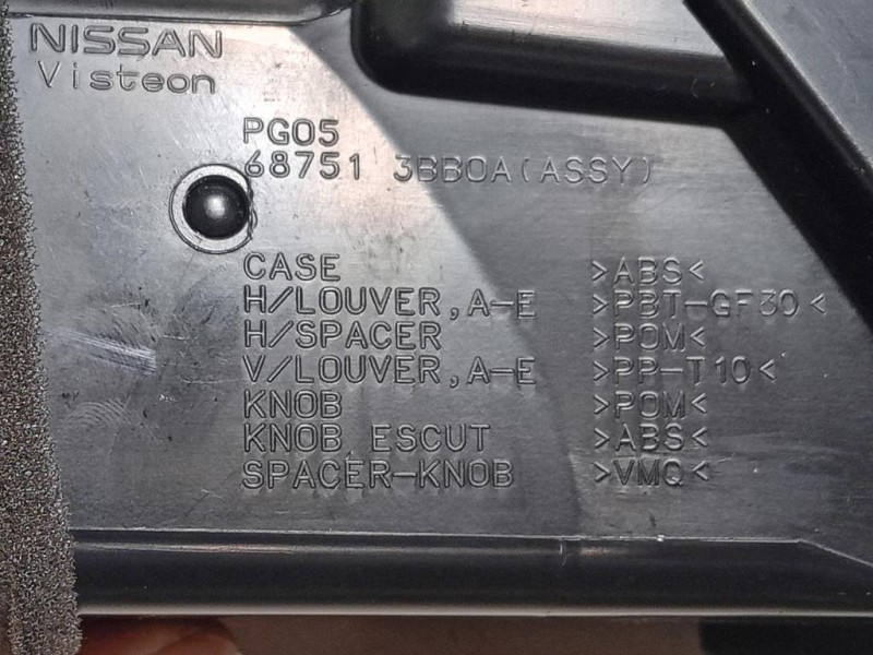 KIT Griglie Condotto ARIA Cruscotto 687513BBOA6873BBOA DX+SX Nissan Micra IV 2013