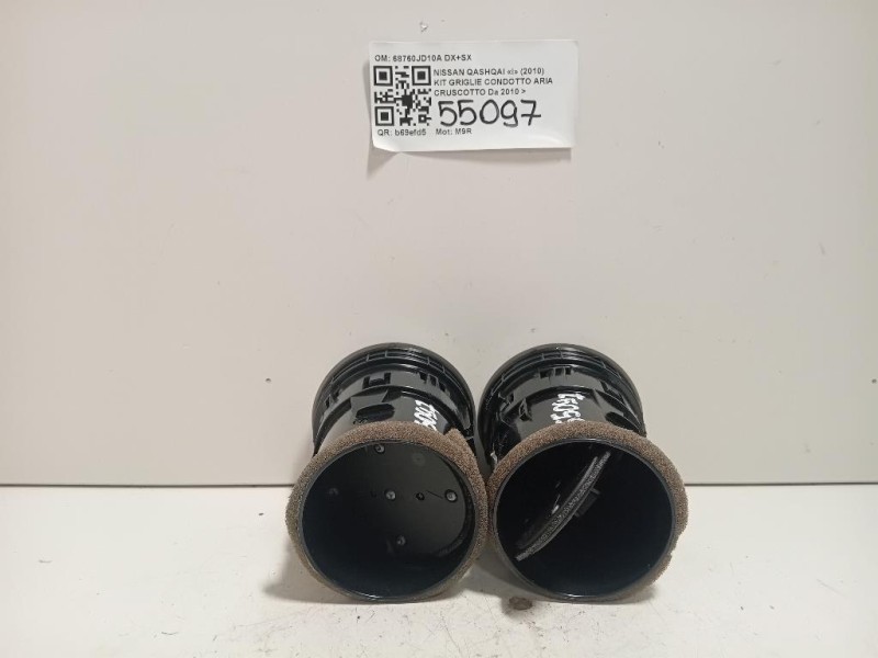 KIT Griglie Condotto ARIA Cruscotto 68760JD10A DX+SX Nissan Qashqai I 2010