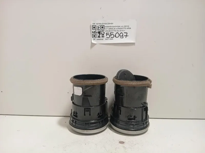 KIT Griglie Condotto ARIA Cruscotto 68760JD10A DX+SX Nissan Qashqai I 2010