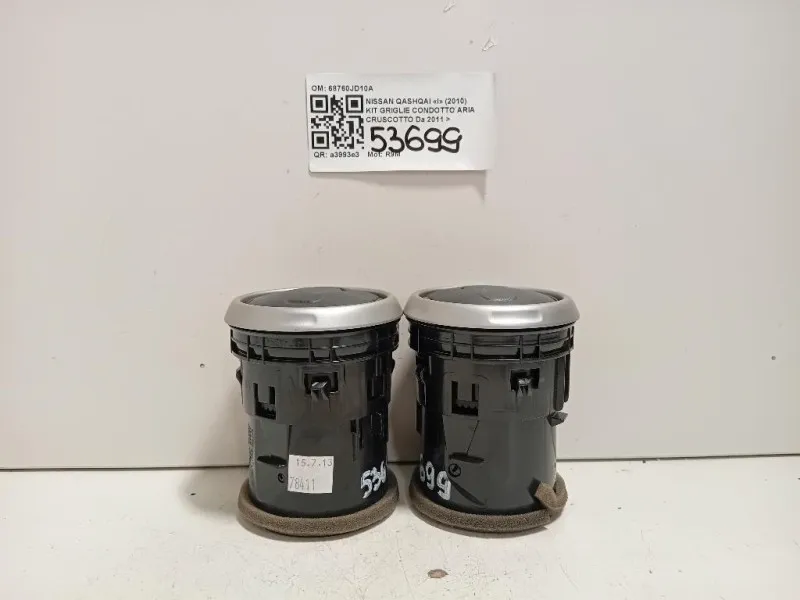 KIT Griglie Condotto ARIA Cruscotto 68760JD10A Nissan Qashqai I 2010