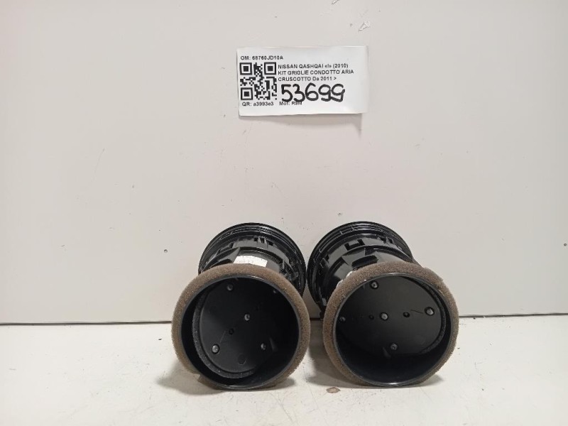 KIT Griglie Condotto ARIA Cruscotto 68760JD10A Nissan Qashqai I 2010