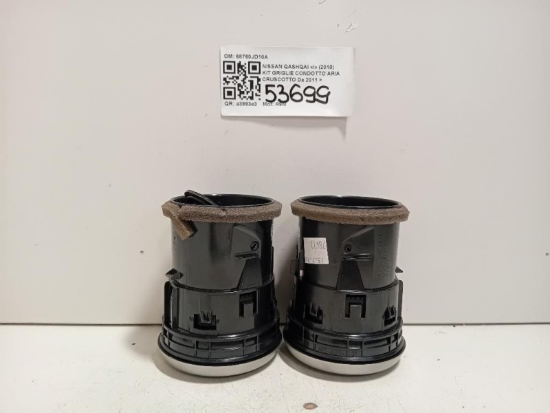 KIT Griglie Condotto ARIA Cruscotto 68760JD10A Nissan Qashqai I 2010
