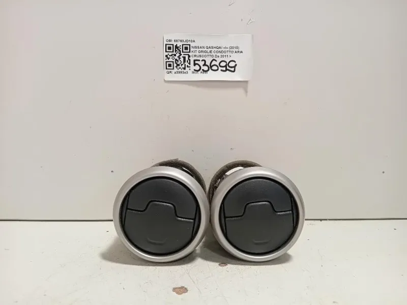 KIT Griglie Condotto ARIA Cruscotto 68760JD10A Nissan Qashqai I 2010