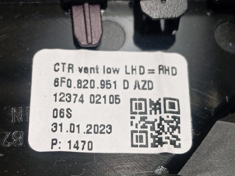 KIT Griglie Condotto ARIA Cruscotto 8F0 820 951 D Volkswagen Touran III 2010