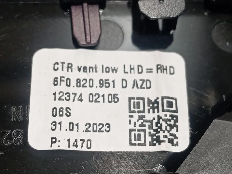 KIT Griglie Condotto ARIA Cruscotto 8F0 820 951 D Volkswagen Touran III 2010