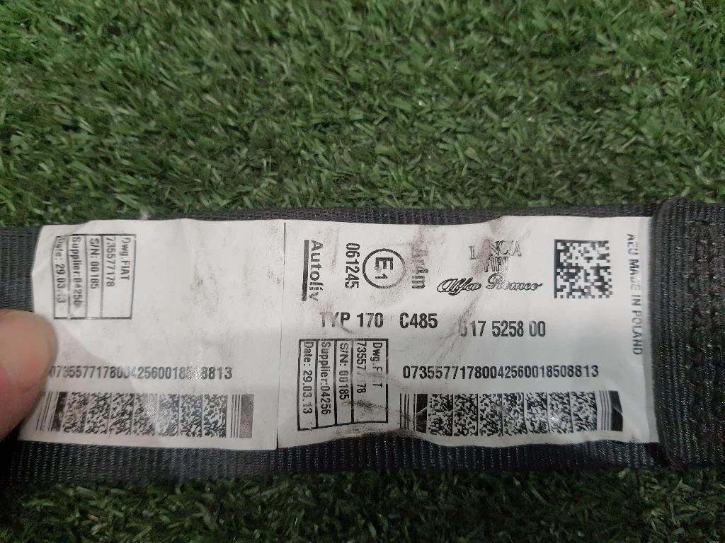 Cintura DI Sicurezza Sedile POST DX 735577178 Lancia Ypsilon III 2011