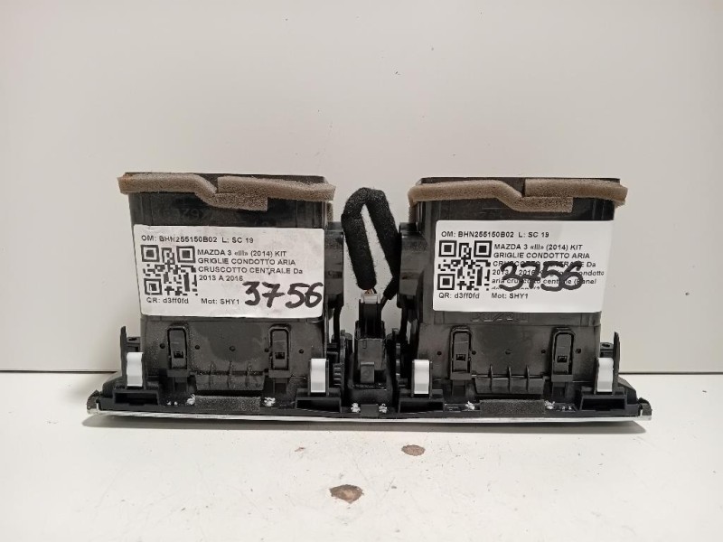 KIT Griglie Condotto ARIA Cruscotto Centrale BHN255150B02 Mazda 3 III 2014