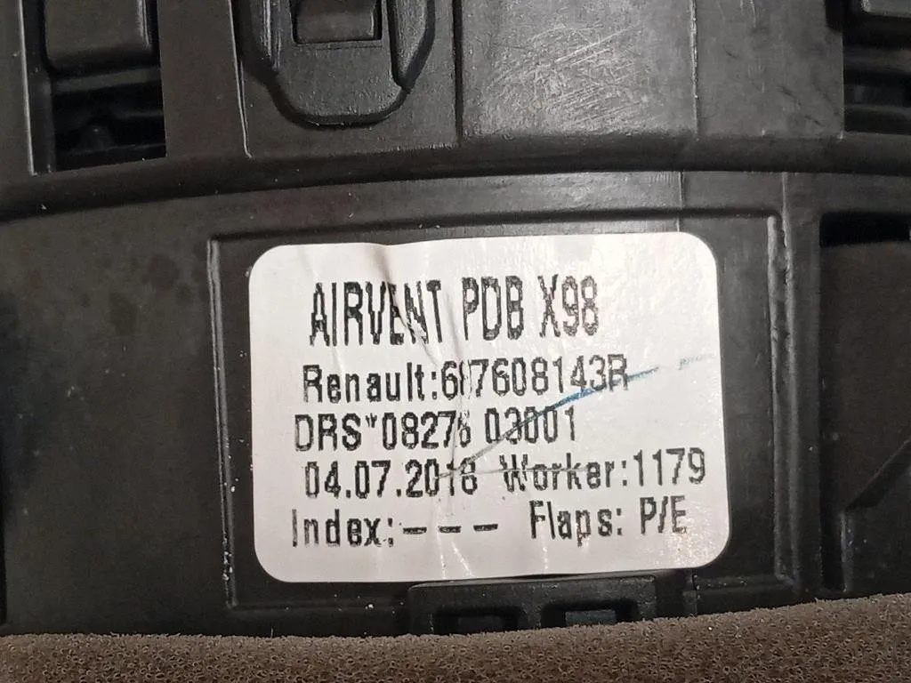 KIT Griglie Condotto ARIA Cruscotto Centrale 687608143R DX+SX Renault Captur I 2017