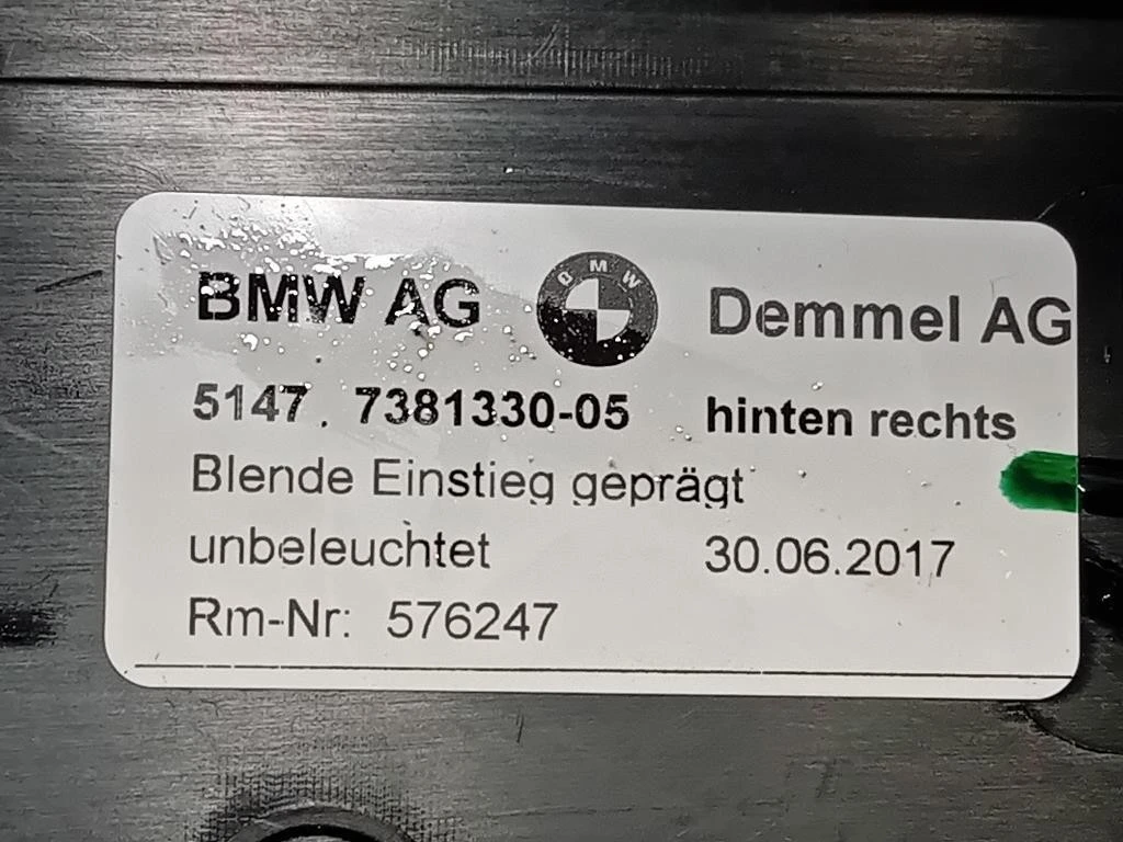 KIT Pedana Battitacco 5147738132905 Bmw Serie 5 G30 Berlina 2016
