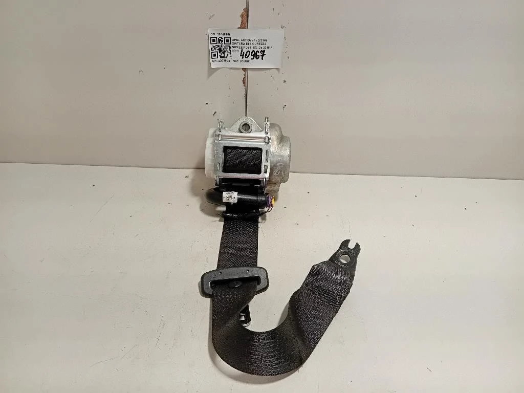 Cintura DI Sicurezza Sedile POST SX 39149956 Opel Astra K 2016