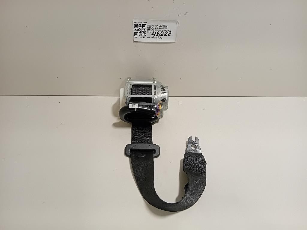 Cintura DI Sicurezza Sedile POST SX 341002068 Opel Astra K 2016