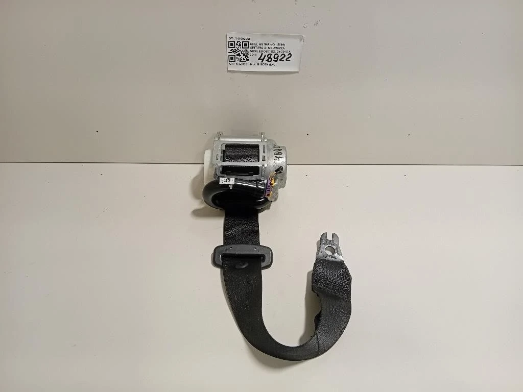 Cintura DI Sicurezza Sedile POST SX 341002068 Opel Astra K 2016