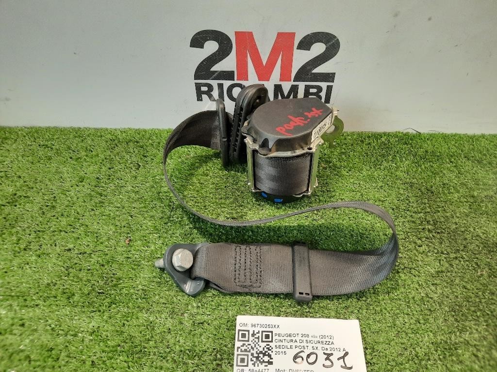 Cintura DI Sicurezza Sedile POST SX 96730253XX Peugeot 208 I 2012