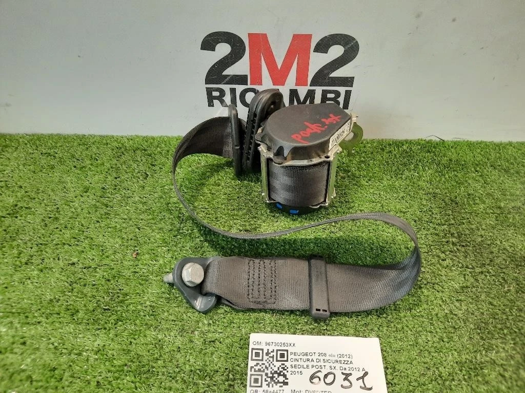 Cintura DI Sicurezza Sedile POST SX 96730253XX Peugeot 208 I 2012