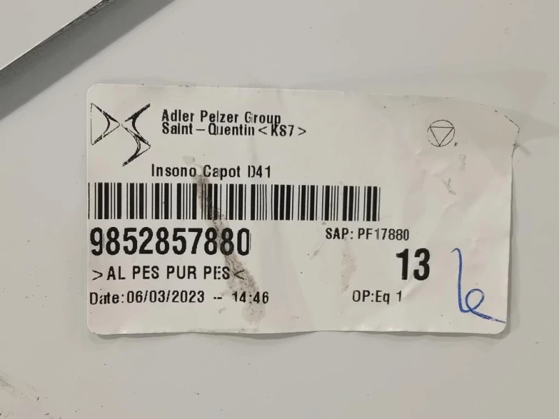 Cofano ANT 9834262380 Citroen DS4 II 2021