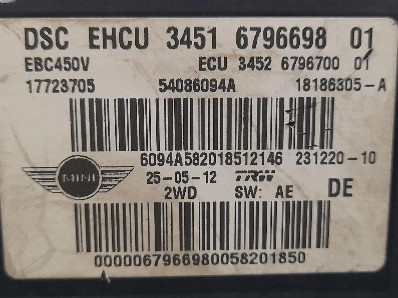 ABS Gruppo ANT 679669801 R55 R56 R57 Mini Countryman Cooper R60 2010