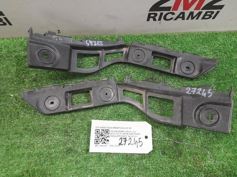 KIT Staffe Sostegno Paraurti POST 6R6807393A 6R6807394A DX SX Volkswagen POLO VI 2014