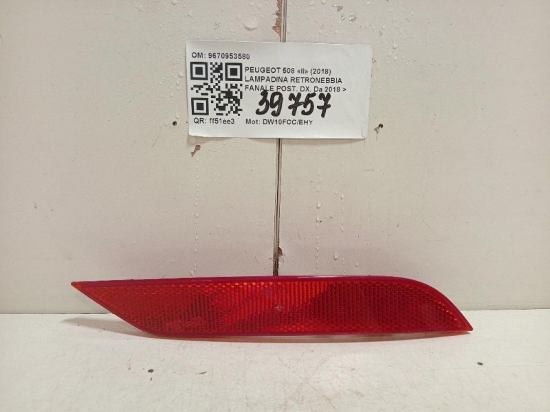 Lampadina Retronebbia Fanale POST DX 9670953580 Peugeot 508 II 2018