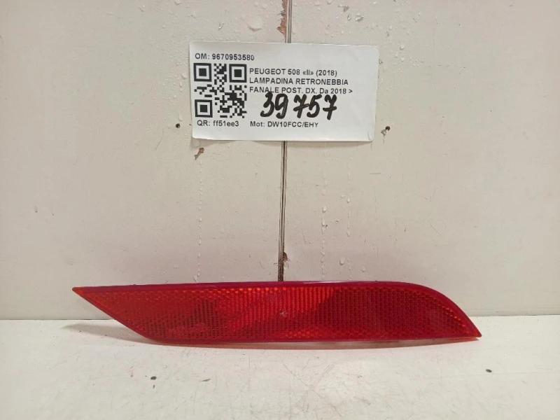 Lampadina Retronebbia Fanale POST DX 9670953580 Peugeot 508 II 2018