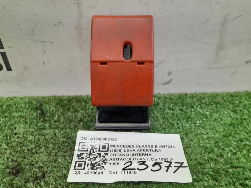 LEVA Apertura Cofano Interna Abitacolo ANT A1248800120 Mercedes Classe E W124 1985
