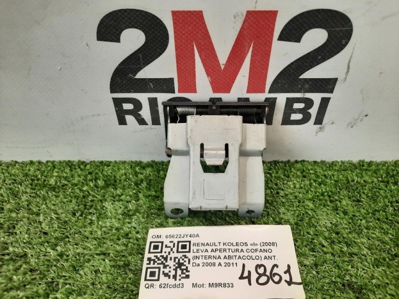 LEVA Apertura Cofano Interna Abitacolo ANT 65622JY40A Renault Koleos I 2008