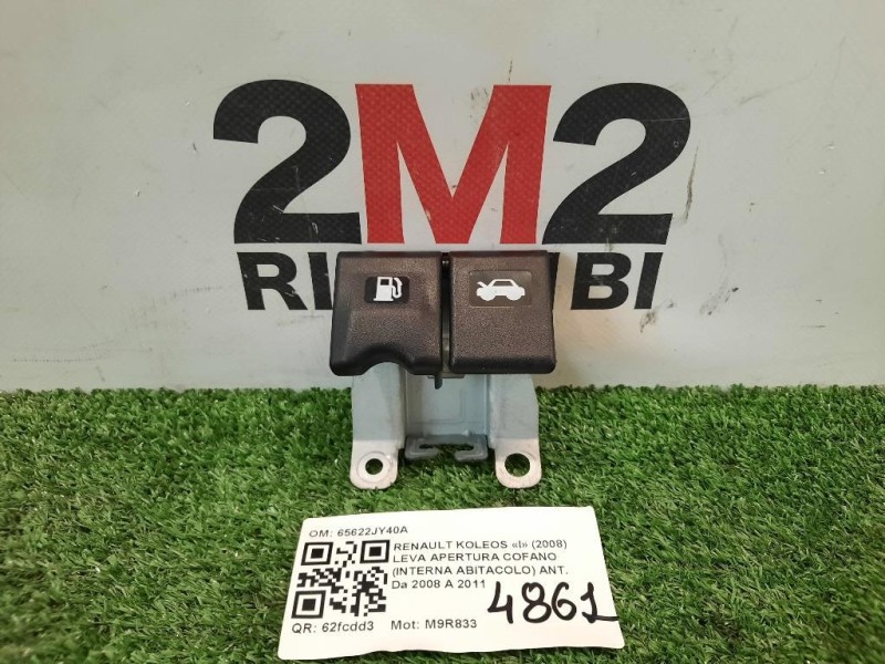 LEVA Apertura Cofano Interna Abitacolo ANT 65622JY40A Renault Koleos I 2008