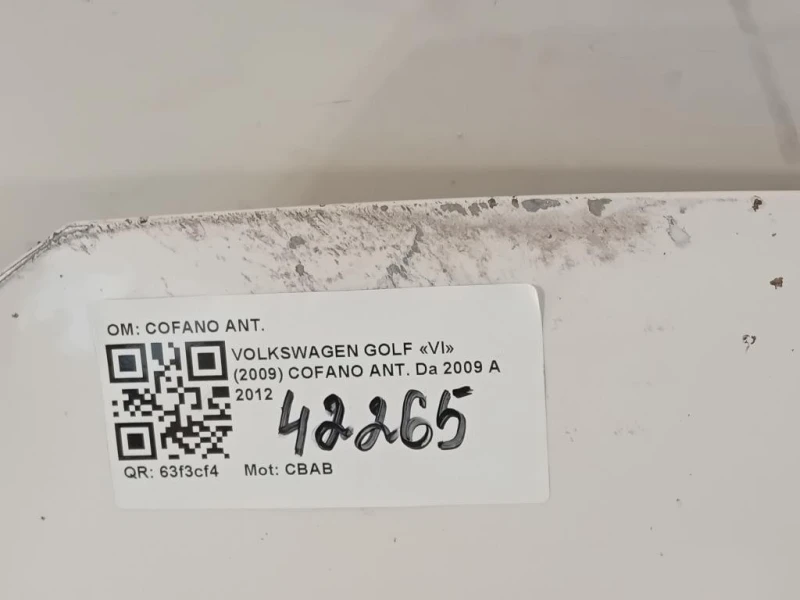 Cofano ANT 5K0823031F Volkswagen GOLF VI 2009