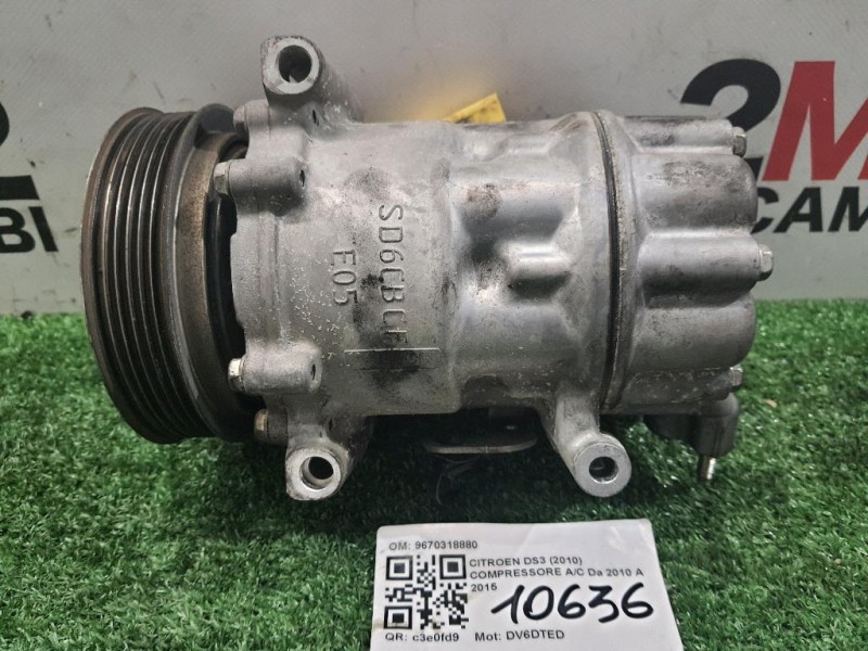 Compressore AC 9670318880 Citroen DS3 2010