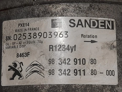 Compressore AC 9834291080 Citroen Jumper III 2014