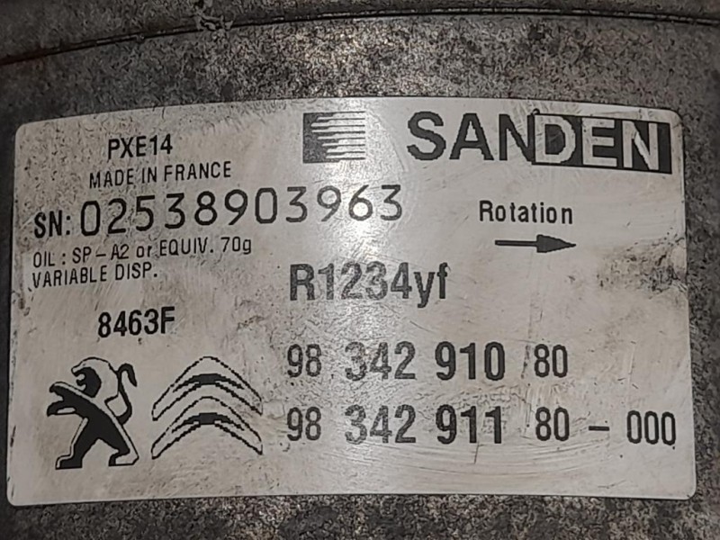 Compressore AC 9834291080 Citroen Jumper III 2014