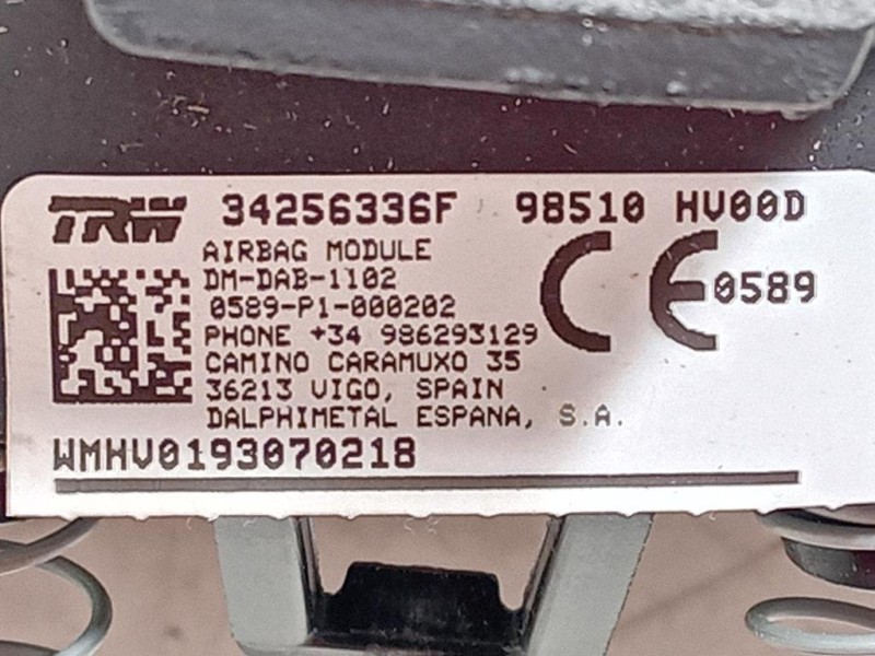 Air-bag Guidatore 98510 HV00D Nissan Qashqai II 2017