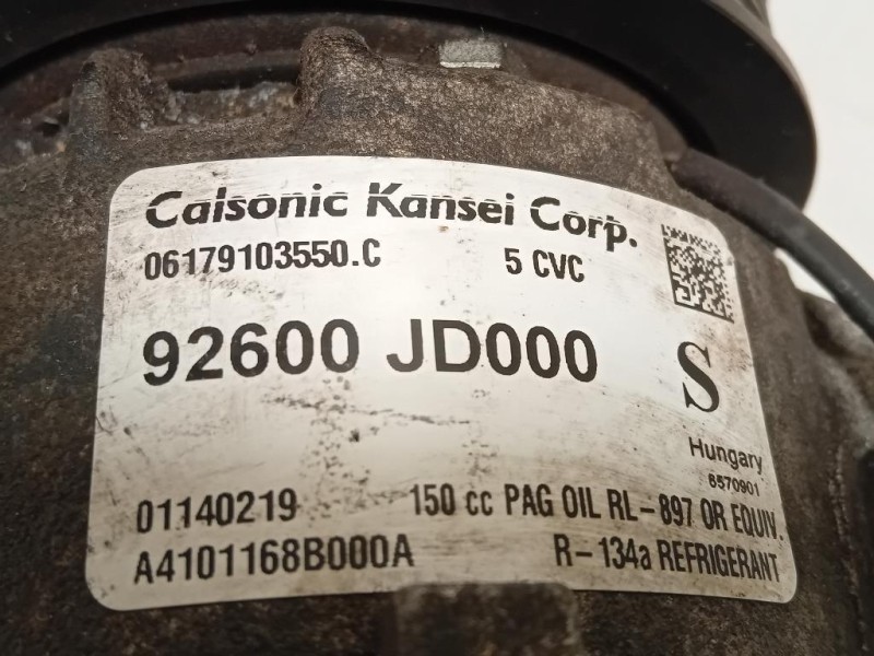 Compressore AC 92600 JD000 Nissan Qashqai I 2007