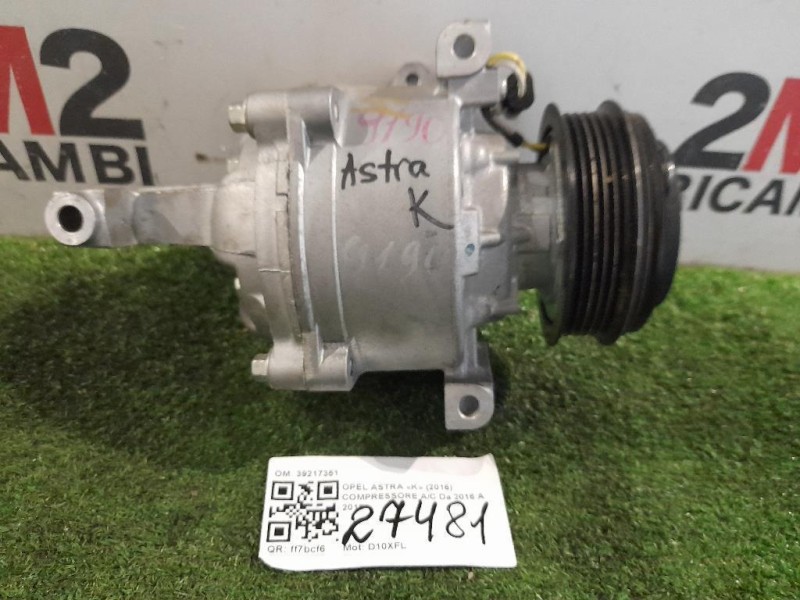 Compressore AC 39217351 Opel Astra K 2016