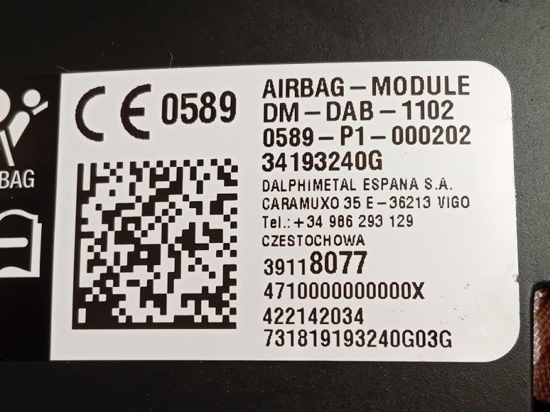 Air-bag Guidatore 39118077 Opel Astra K 2016