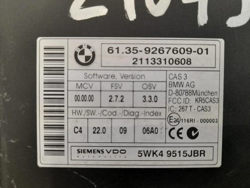 Computer DI Bordo 61359267609 Mini MINI Cooper R56 2007