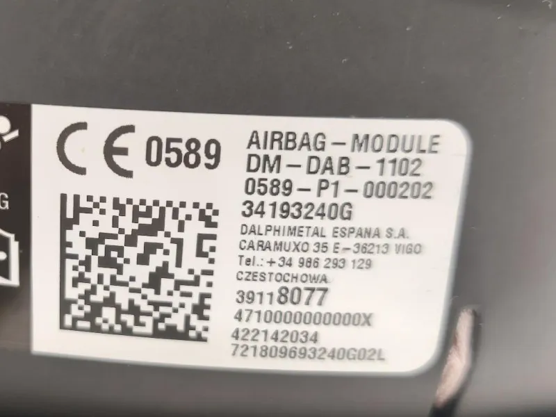 Air-bag Guidatore 34193240G Opel Astra K SW 2016