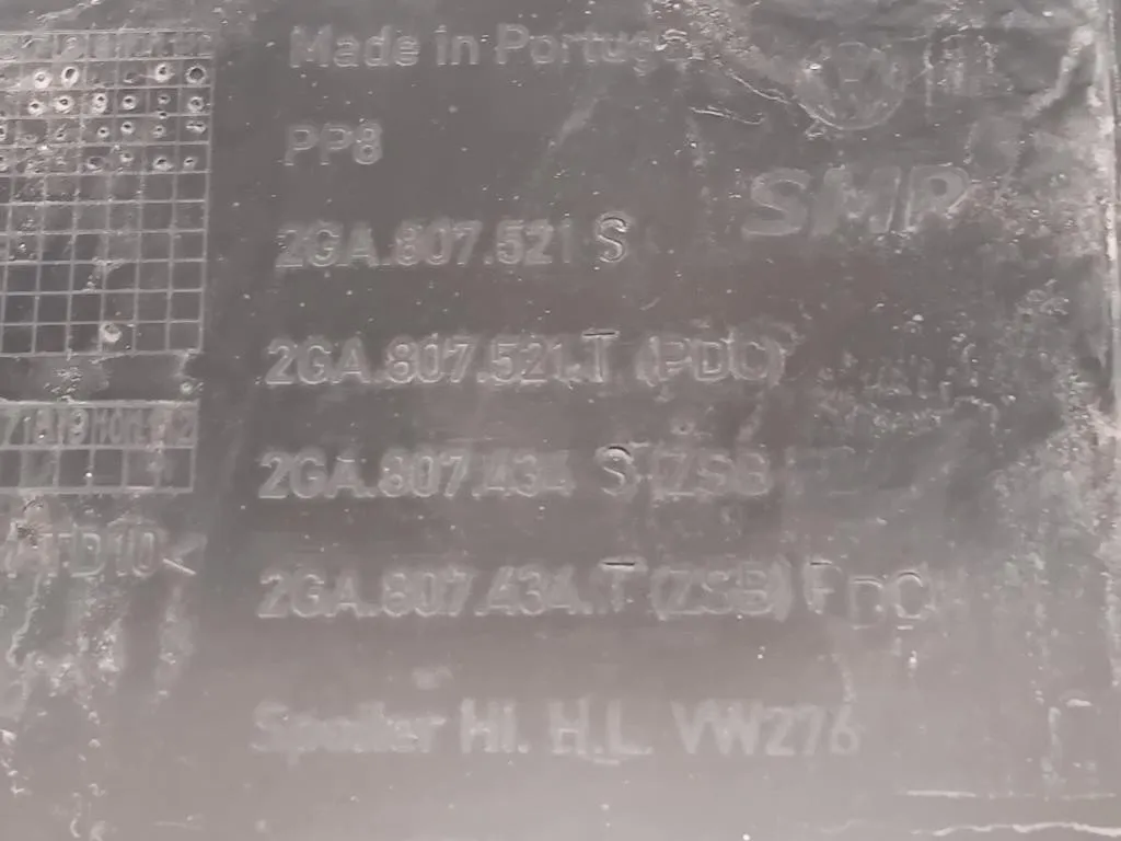 Paraurti POST 2GA807521T Volkswagen T-roc 2017