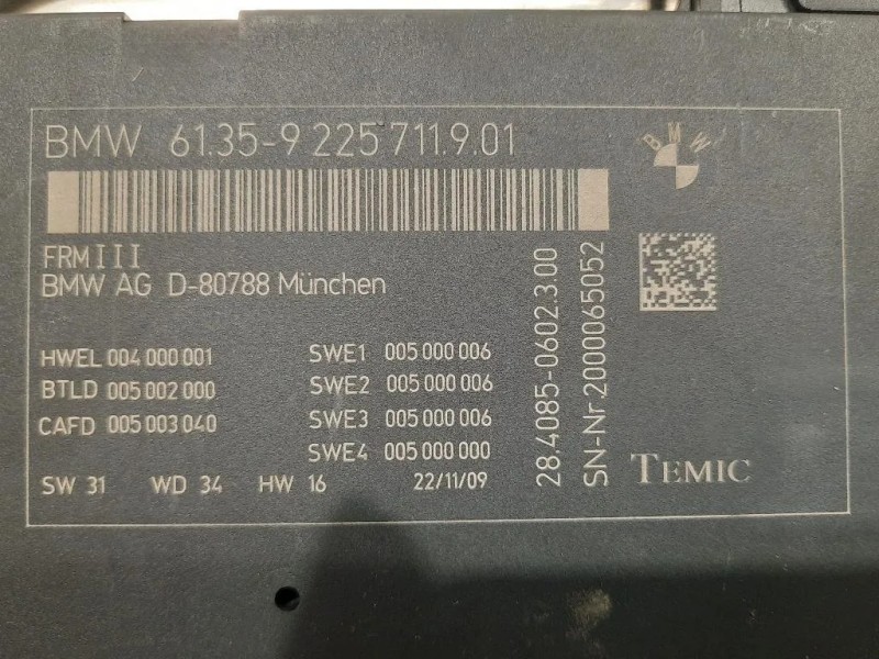 Centralina 6135-9 225 719 01 MODULO CONTROLLO LUCI Bmw Serie 5 F07 GT 2010